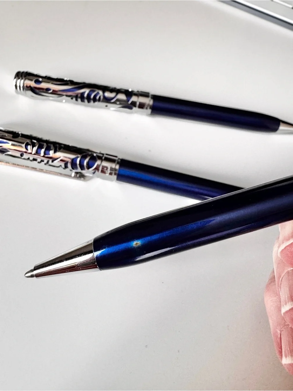 Gorgeous Blue Silver Pen and Pencil set